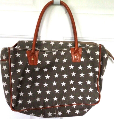 Myra Bags Womens Freedom Stars Upcycled Canvas Hand Bag Purse Satchel Americana