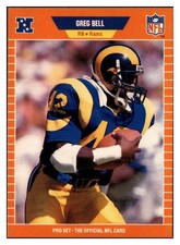 Greg Bell 1989 Pro Set #195 Los Angeles Rams Football Card *309
