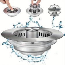 Kitchen sink 3-1/2 Inch Stainless Steel Drain Assembly With Strainer Basket