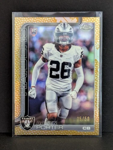 2025 Topps Chrome - Darien Porter RC Gold Football Leather /50 - Raiders