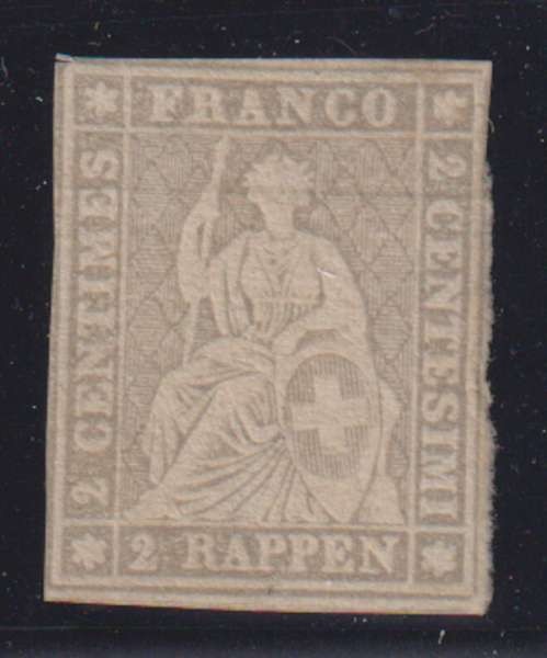 E7691: Switzerland #35 Unused, VF, Sound; CV $275