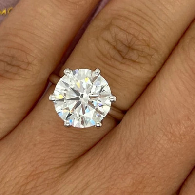 5.00CT Round Cut Lab Grown Diamond Anniversary Gift Ring Solid 14k White Gold