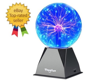 Blue Plasma Ball: True 6 Inch Ball with 3.5 Inch Base, Plasma Globe Christmas Gi
