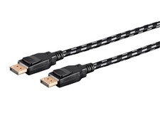 Monoprice Braided DisplayPort 1.4 Cable - 10 Feet - Gray, 8K, Up To 32.4Gbps