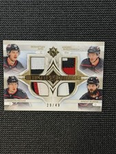 2023-24 UD Ultimate Quad Materials /49 Canes Aho/Svechnikov/Necas/Burns 