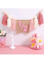 1/2 First Birthday High Chair Banner, Tassel High Chair PINK