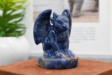 3" Natural Sodalite Gargoyle,Crystal Decor,Carved Gargoyle Statue Reiki Healing