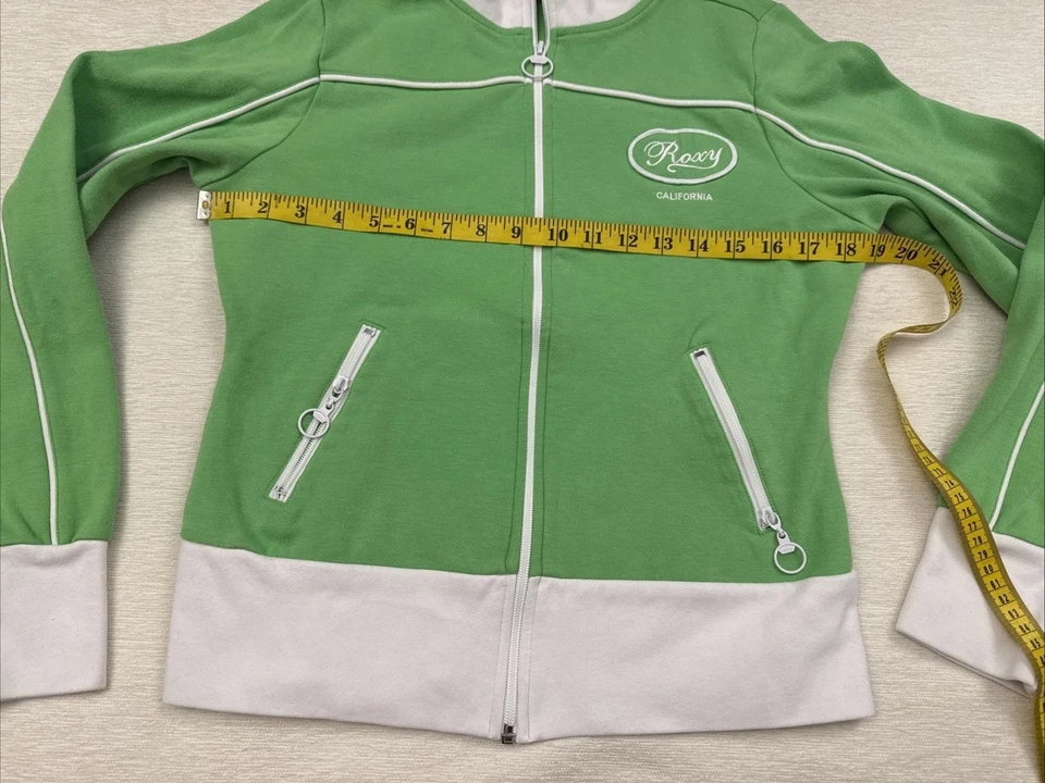 vintage y2k 2000s Roxy Paradise full zip sporty jacket Large coconut surf girl - Image 4 of 4