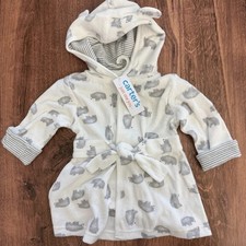 Carter  s Just One You Baby Bear Bath Robe 0  9 Months Hooded White NWT Unisex