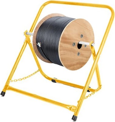 AdirPro Single Axle Cable Reel Caddy | Industrial Steel Wire Dispenser with Adju