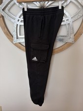 Youth Adidas Cotton Black Sweatpants M 10-12 Leg Pocket