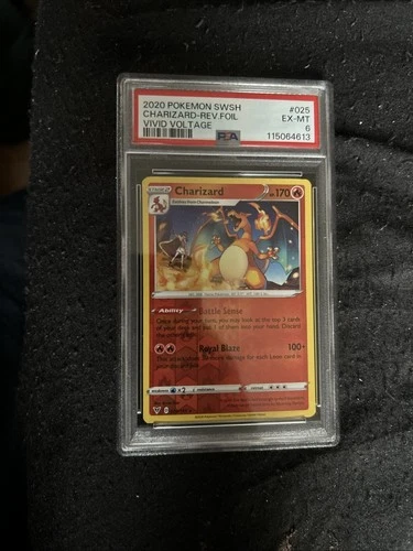 2020 Pokemon Vivid Voltage - Charizard Reverse Holo #025 - PSA 6