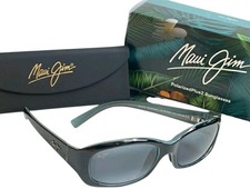 Maui Jim Punchbowl 219-03 Black Blue Sunglasses Gray Lens 54-17-125 FAST SHIPPIN