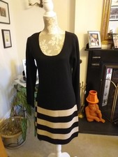 Abito nuovo con etichette iBlues Capsule SEM XL nero e beige con cintura