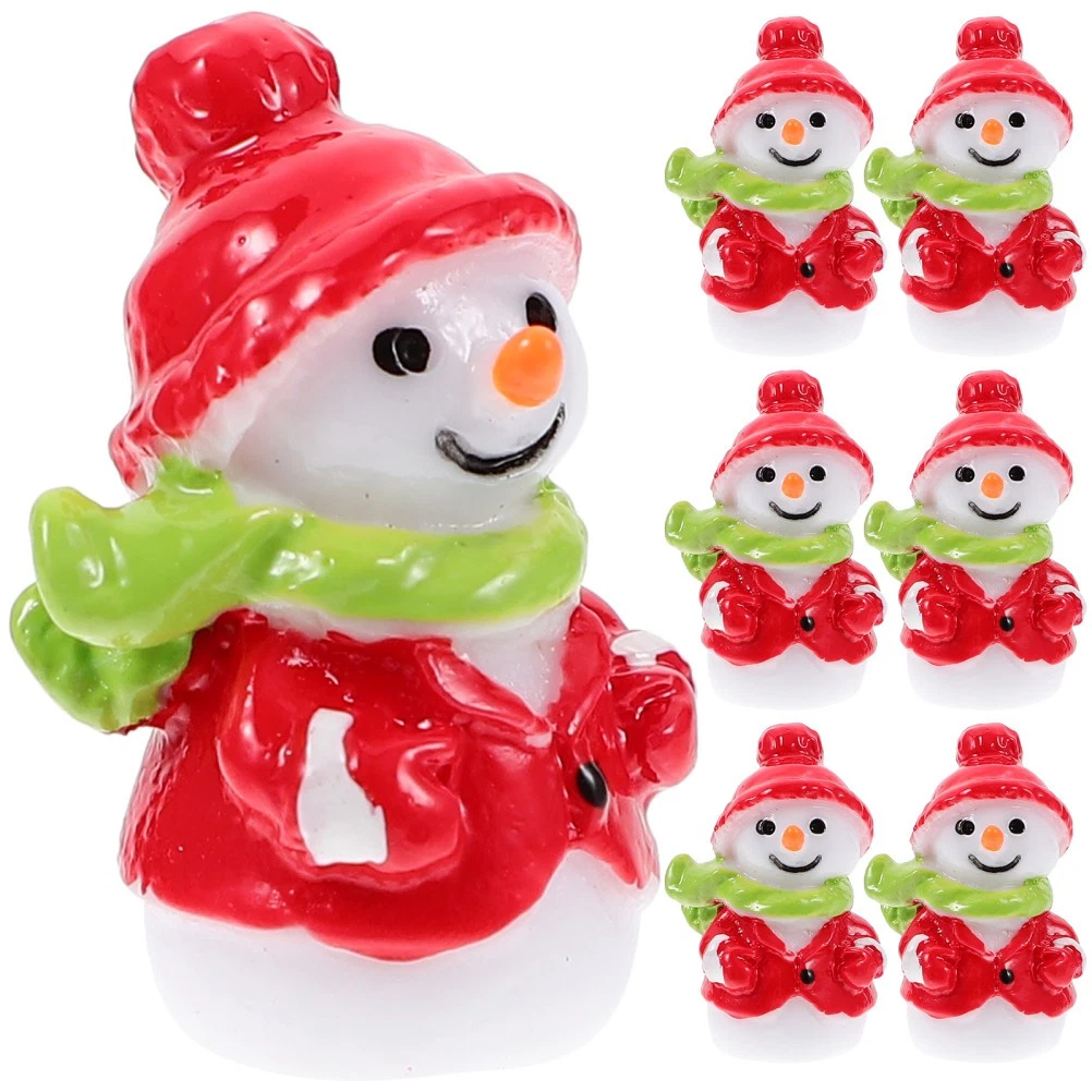 18 Pezzi Ornamenti Di Natale In Miniatura – Kit Figurine Resina Con Pupazzo Di Neve, Babbo Natale, Albero E Pinguino, Decorazioni Per Albero E Casa Delle Bambole