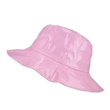 , Wide-Brimmed Vinyl Rain Hat Light Pink