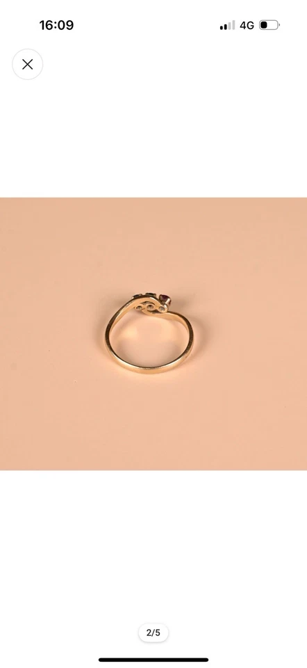 Bague Or 18k Saphir Rubis Émeraude  Toi & Moi - Photo 2/2