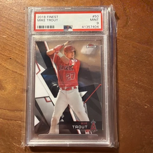 2018 Topps Finest Refractor Mike Trout #50 PSA 9 MINT Anaheim Angels