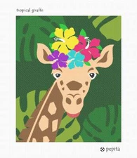 Tropical Giraffe Needlepoint Kit or Canvas