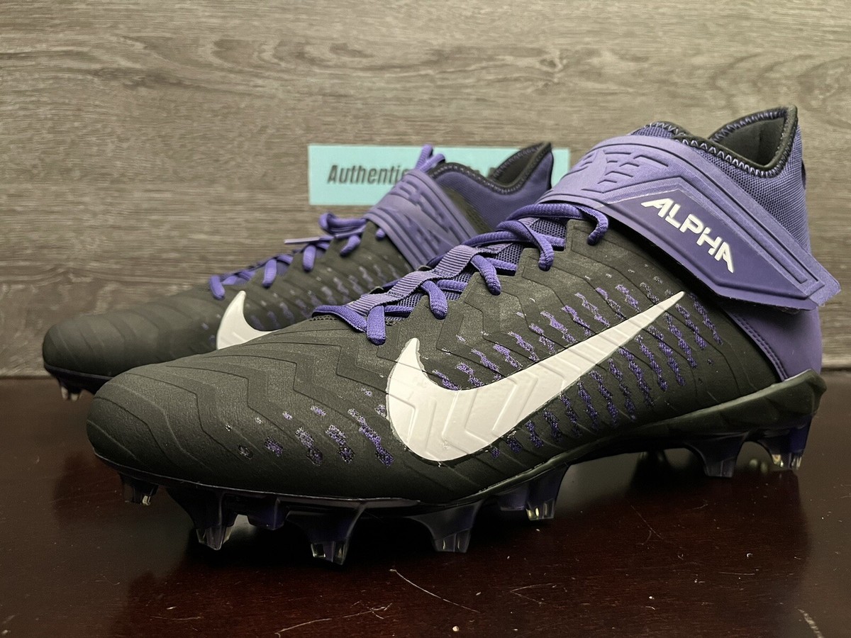 Nike Alpha Menace Pro 2 Football Cleats Black Purple Men display picture 1
