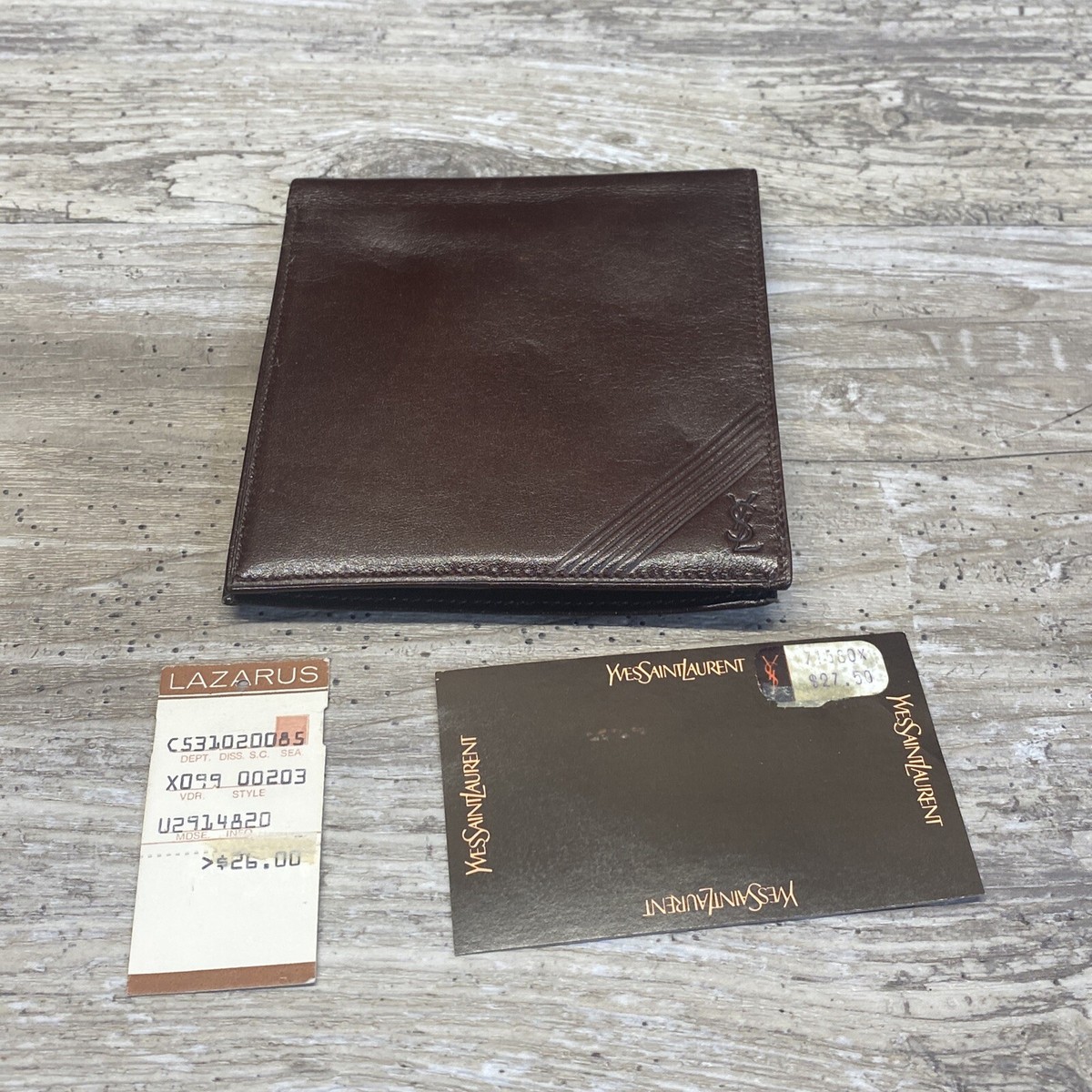 ✨美品✨❤︎ YSL ❤︎ Vintage ❤︎ Wallet VTG YSL Yves Saint Laurent Billfold Vintage Leather Wallet Brown