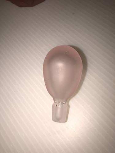 Pretty Vintage Frosted Pink Glass Perfume Bottle With Glass Stopper 7" Tall - Picture 4 of 6