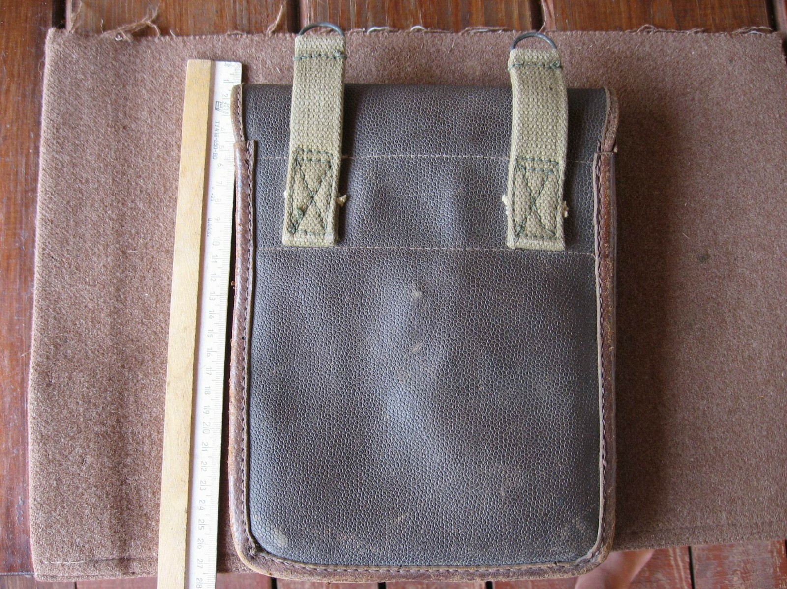 Document Bag Case Leather Officer soldier field bag Military Vintage