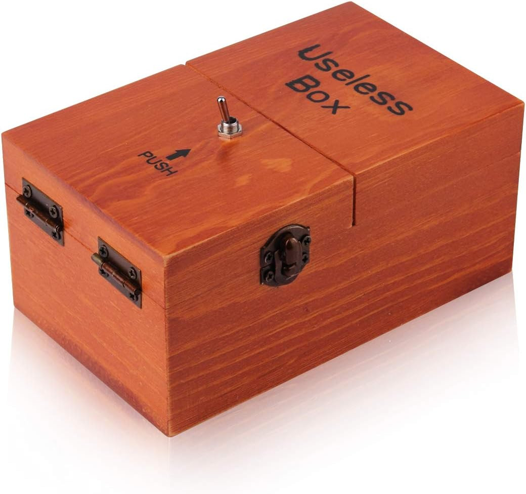 Useless Box Leave Me Alone Machine - Fully Assembled in Real Wood