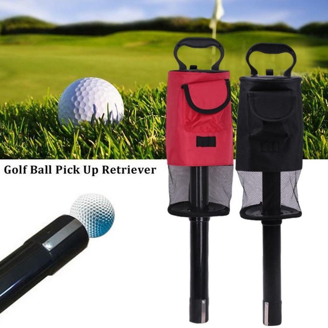 Golf Ball Collector Practice Shag Bag Storage Pocket Picker Tube Pick