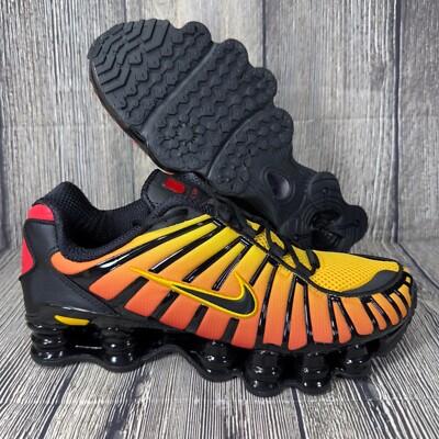 Nike Shox TL Sunrise Gradient Black/Amarillo/University Red Sz 8.5