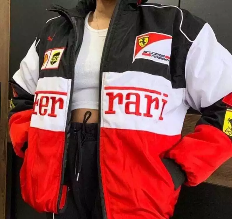 Vintage ferrari racing bomber jacket discount