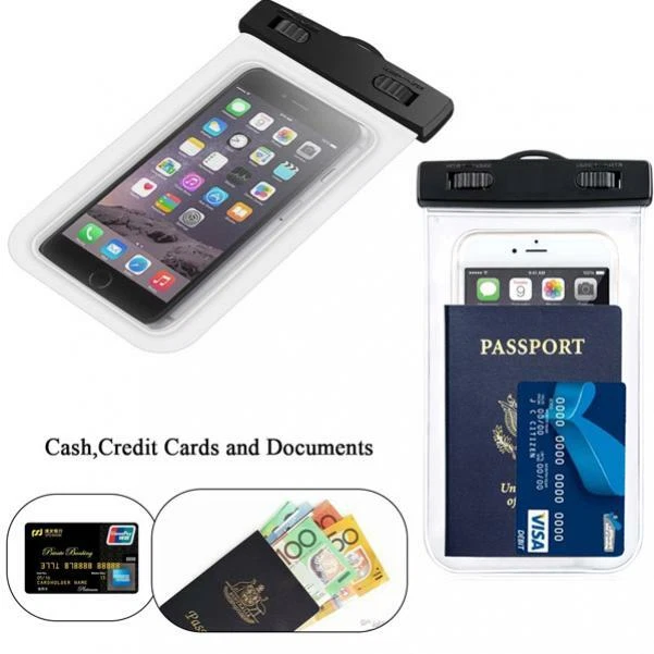 FUNDA IMPERMEABLE BOLSA SUBACUÁTICA FUNDA FLOTANTE PANTALLA TÁCTIL IPX8 para TELÉFONOS CELULARES Foto 4 de 4