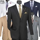 VINCI Men's 2-Button Reg-Fit Suit w/ Adjustable Waist - 34S-62L, 5 Colors - NEW