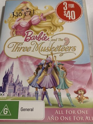 Barbie And The Three Musketeers (DVD, 2009) (b34/4) Free