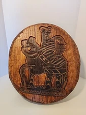 Antique Pennsylvania Dutch Hand Carved Wood Horse and Rider Folk Art Primative