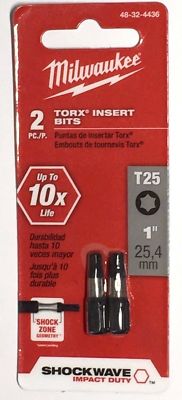 Milwaukee  SHOCKWAVE 1 in.Insert Bit  (2 Pk) SIZE T40 TORX