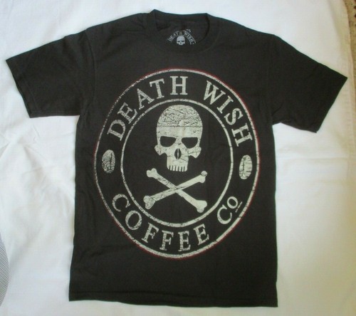 OFFICIAL DEATH WISH COFFEE T-SHIRT - SIZE SMALL - + UV SUNGLASSES - NEW - Picture 2 of 10