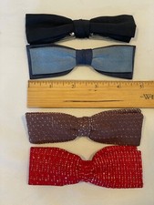 Vintage Lot of 4 Bow Tie clip on 2 Beau Clip, 1 Ormond, 1 Shur- On VG Cond