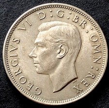 1948 HALF CROWN COIN 2/6d BRITISH COPPER/NICKEL COIN - KING GEORGE VI