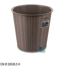 CESTINO GETTACARTE ELEGANCE RATTAN COLORE TORTORA X UFFICIO SCUOLA STUDIO