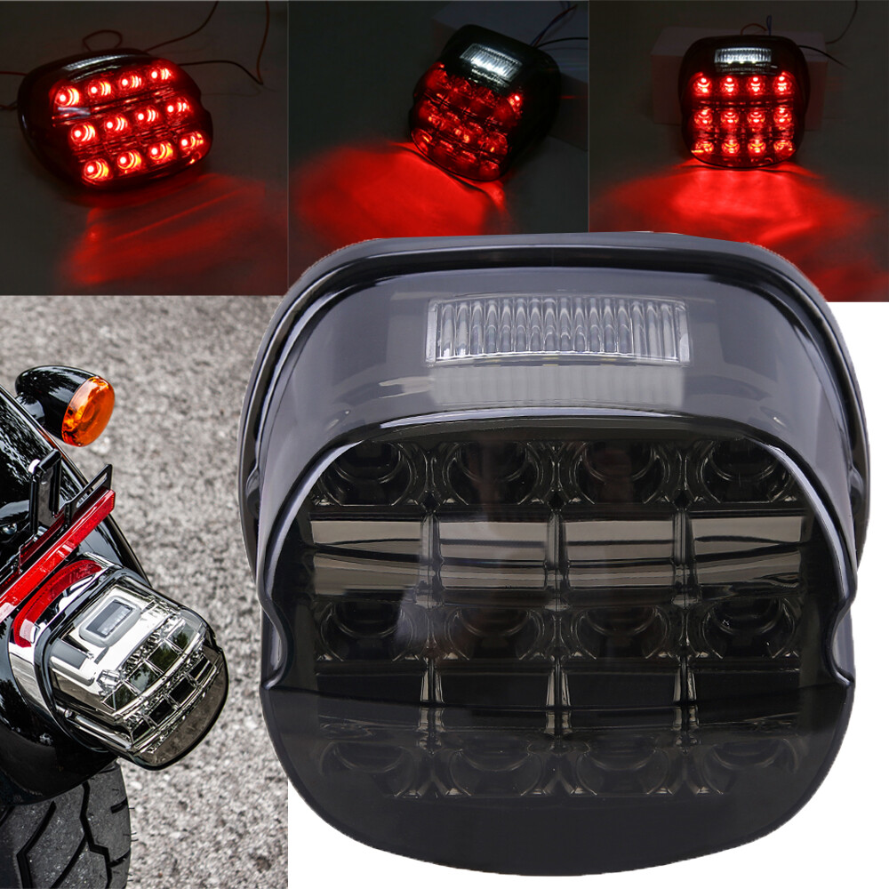 LED Smoke Tail Light Brake Turn Signal For Harley Tour Road