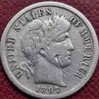 1897 S Barber Dime 10c Better Grade Details #80773