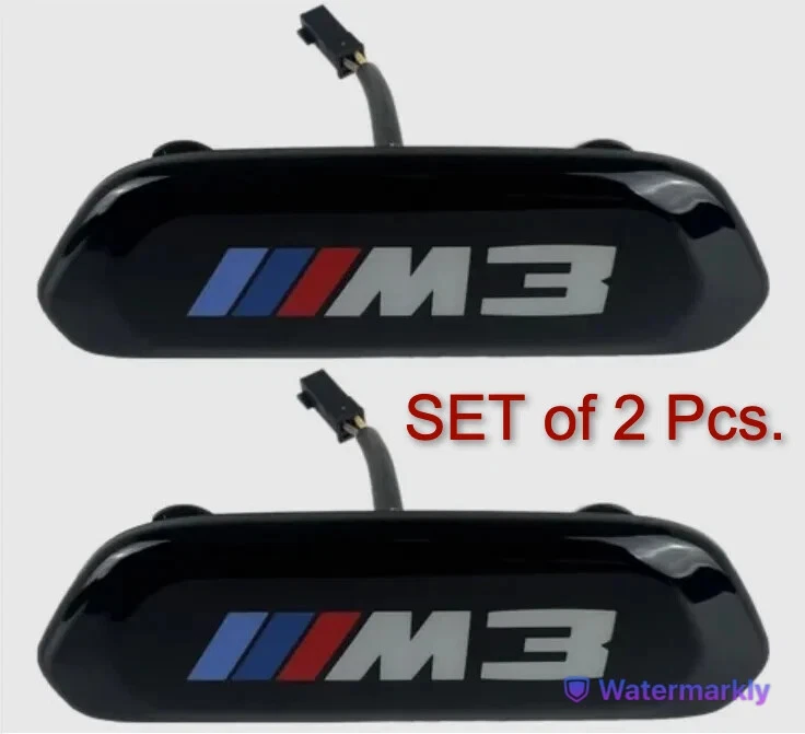 BMW GENUINE 2pcs F80 M3 Front Seat Backrest Illuminated Emblem  