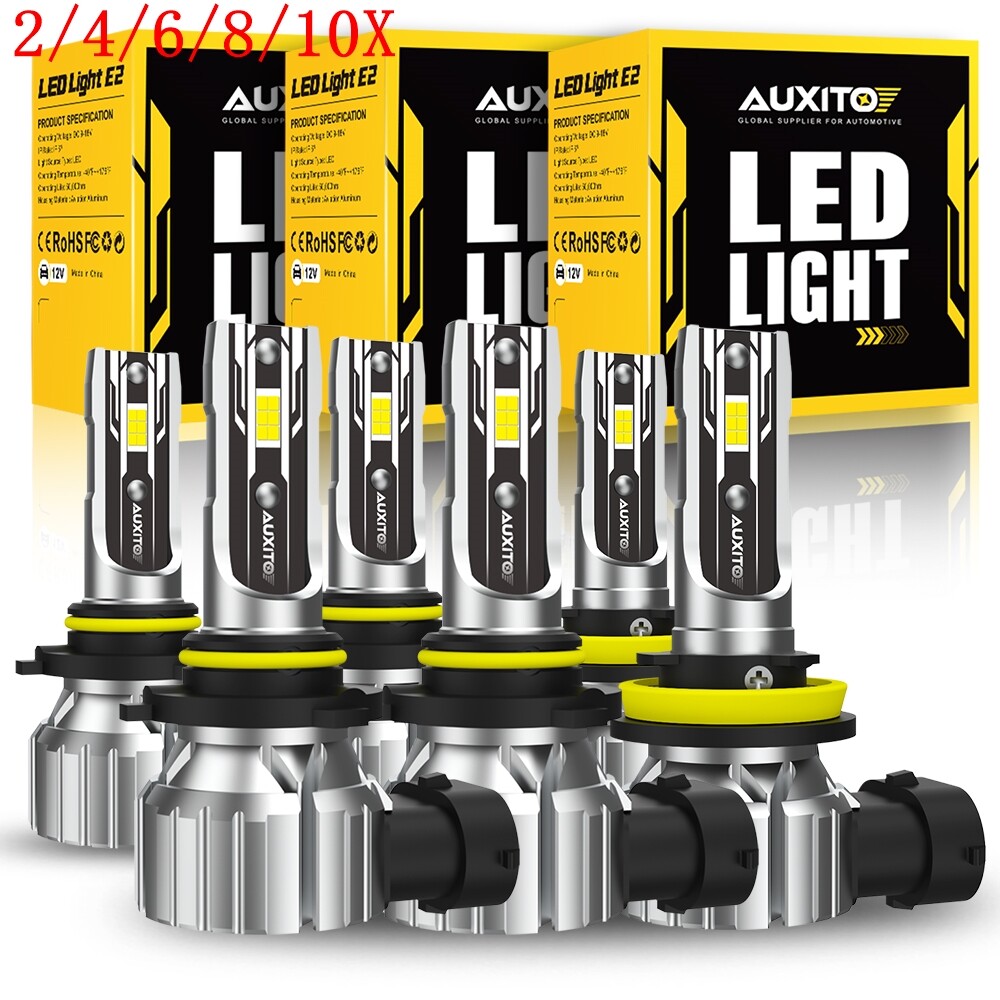 AUXITO 9005 9006 H11 LED Combo Headlight Fog Light High Low Beam Bulb White 6/12