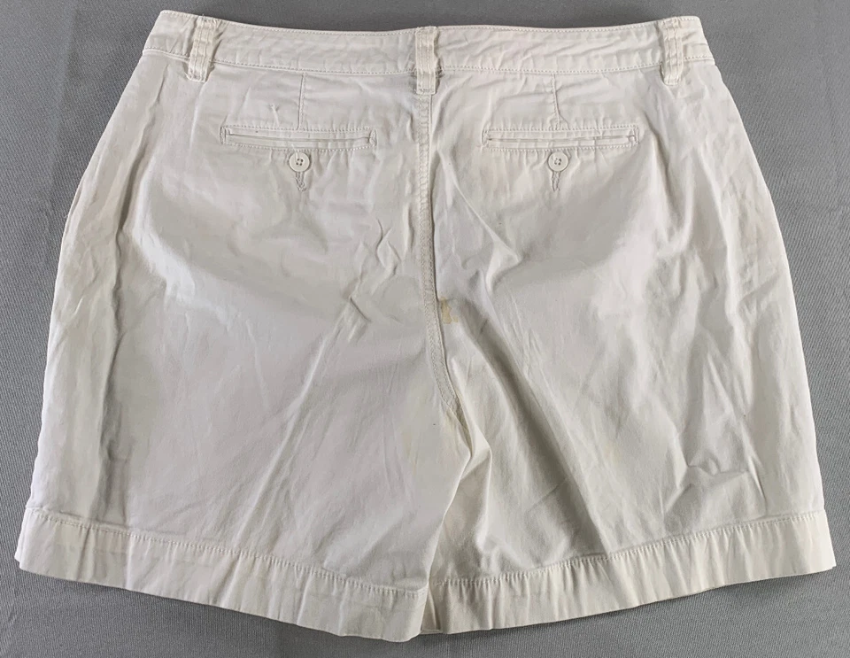 Style & Co Womens Shorts Size 12 White Cotton Stretch Flat Front Trouser Pockets - Image 2 of 4