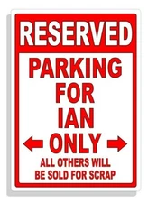 Personalized Parking Sign Wall Decal Metal Sign No Parking Customized for IAN