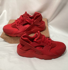Nike Air Huarache Triple Red Run Very Red Sneakers unisexAthelies Youth Size 5.5