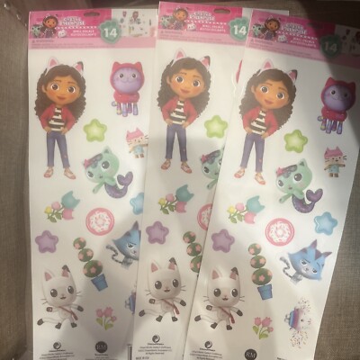 GABBY'S DOLLHOUSE friends wall sticker 14 peel And Stick Wall Decor New Set Of 3