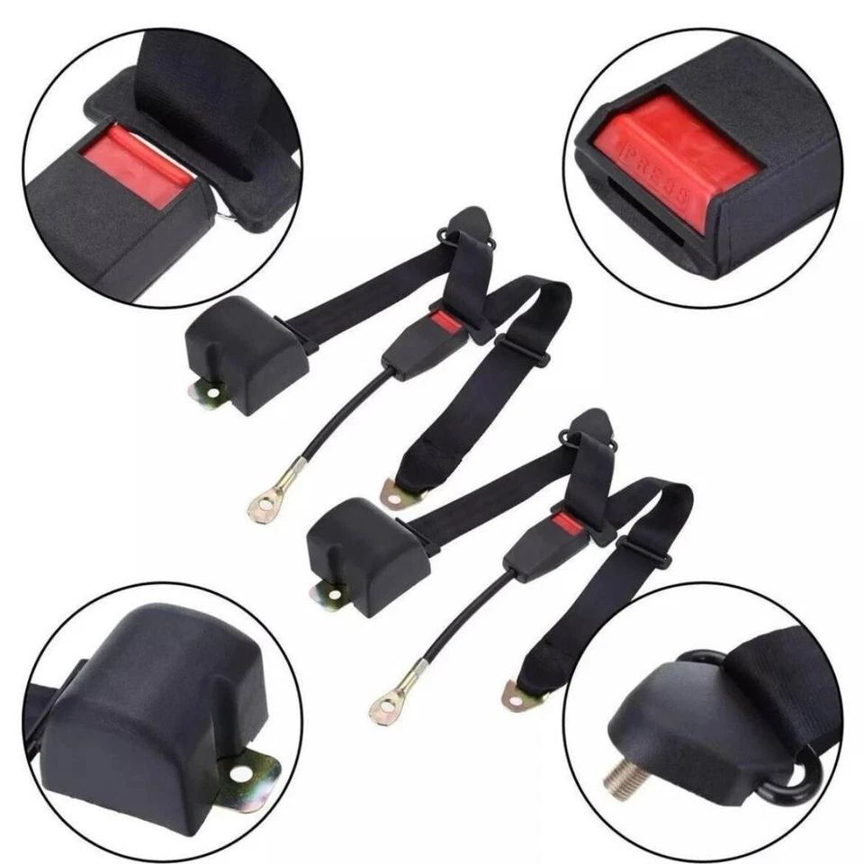 For all Chrysler Universal 3Point Front Seat Belt Pair Adjustable Car Safety Kit - Image 2 of 4