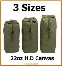 Large Heavy Duty Canvas Military Army Duffle Bag Bike Shoulder Rucksack Top Load
